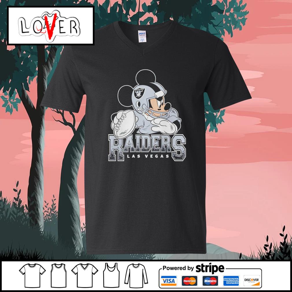 Men's Junk Food Black Las Vegas Raiders Disney Mickey QB T-Shirt