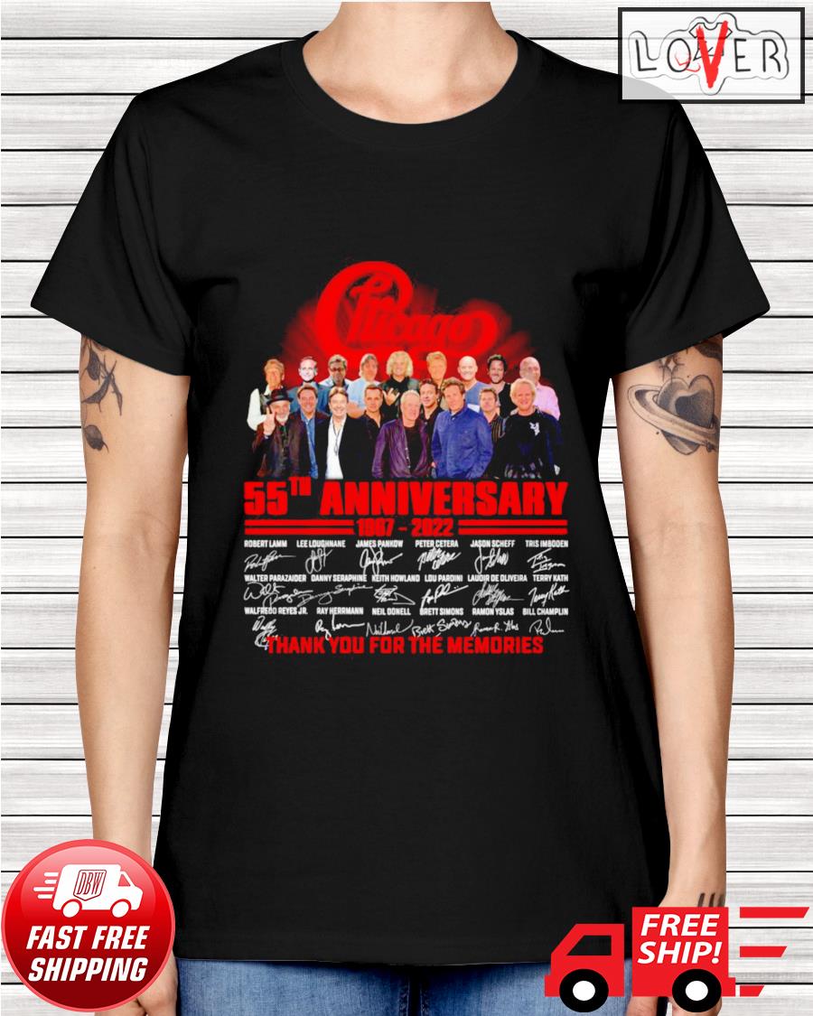 Design Chicago rock band 55th Anniversary 1967-2022 signature shirt,  hoodie, sweater, long sleeve and tank top