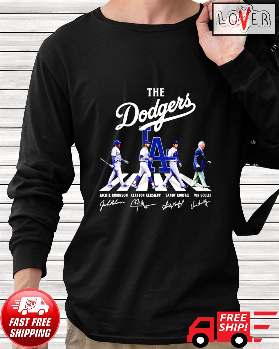 The Dodgers players and Vin Scully Abbey Road signature shirt