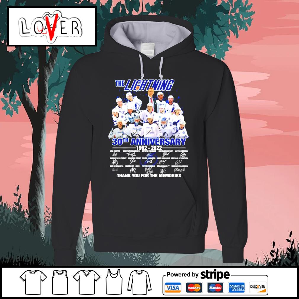 Tampa Bay Lightning 30th Anniversary 1992 2022 Signatures Thank You For The  Memories Shirt, hoodie, sweater, long sleeve and tank top