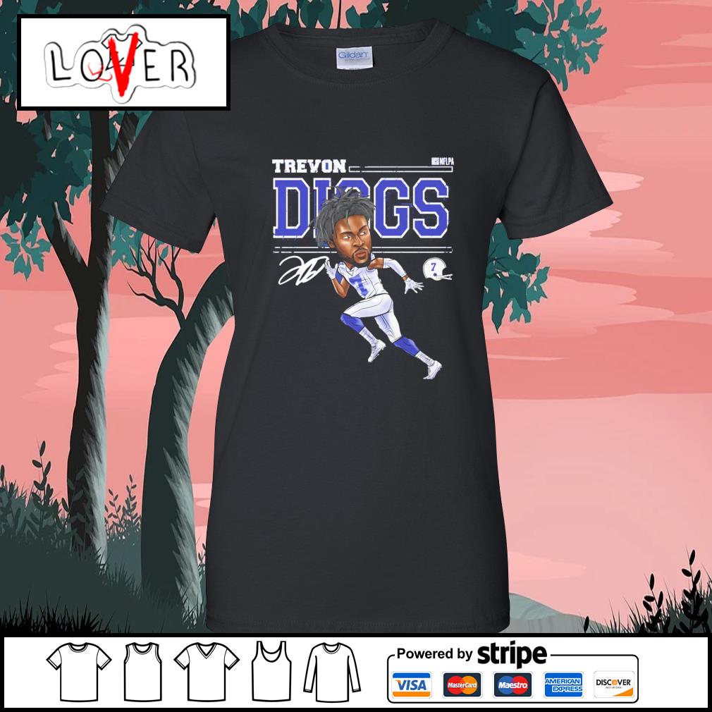 Trevon Diggs Cartoon Dallas Football signature shirt, hoodie