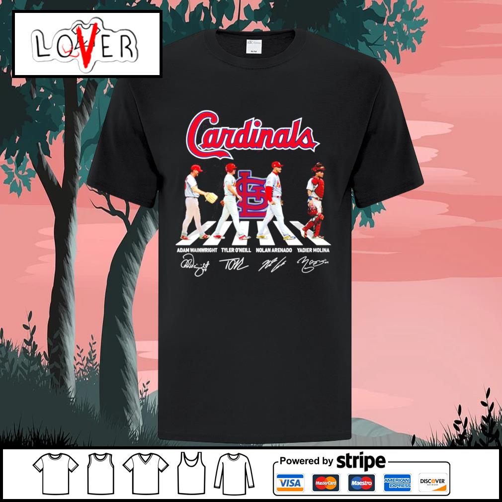 Official The Cardinals Adam Wainwright Tyler O'neill Nolan Arenado And  Yadier Molina Abbey Road Signatures Shirt, hoodie, sweater, long sleeve and  tank top