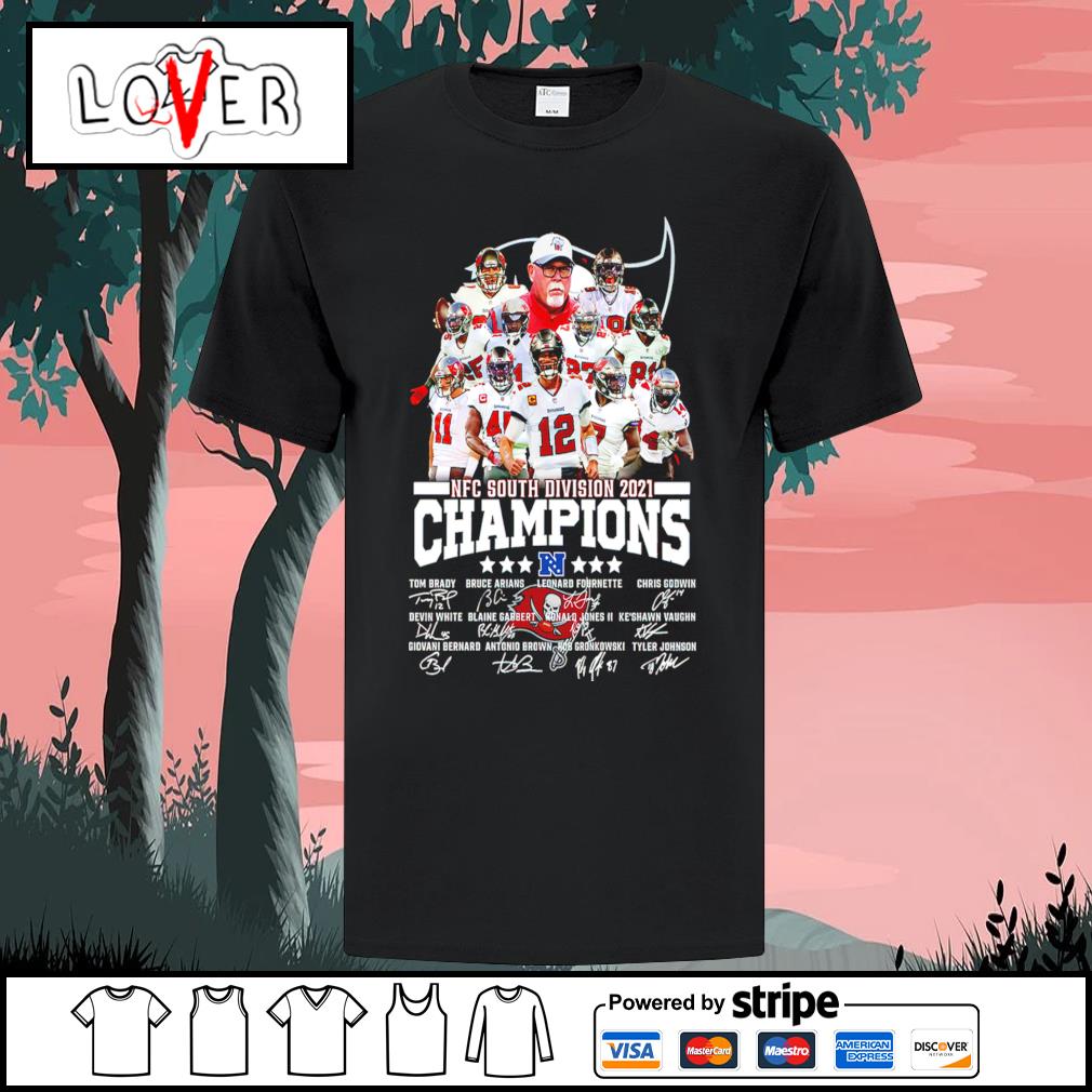 The Tampa Bay Buccaneers Nfc South Division 2021 Champions Signatures  Thanks Shirt, hoodie, sweater, long sleeve and tank top