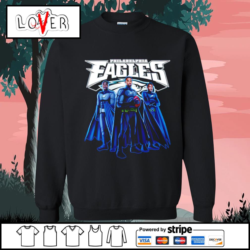 Awesome deVonta Smith A.J. Brown and Quez Watkins Philadelphia Eagles The  Eagles Heroes Batman shirt, hoodie, sweater, long sleeve and tank top