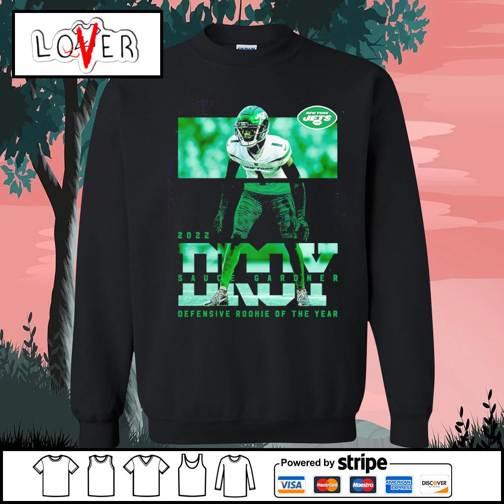 Defensive rookie of the year is sauce gardner shirt, hoodie, sweater, long  sleeve and tank top