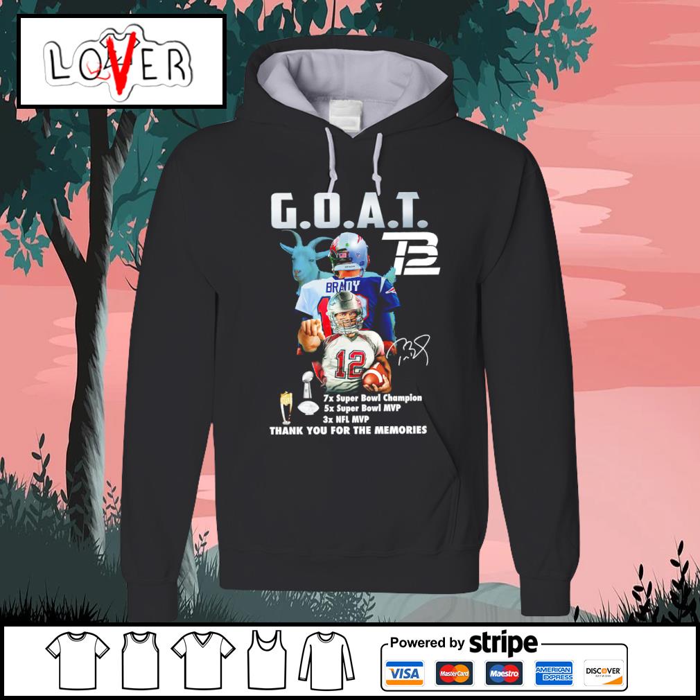 7X Super Bowl Champions Tom Brady Goat Signature Shirt, hoodie