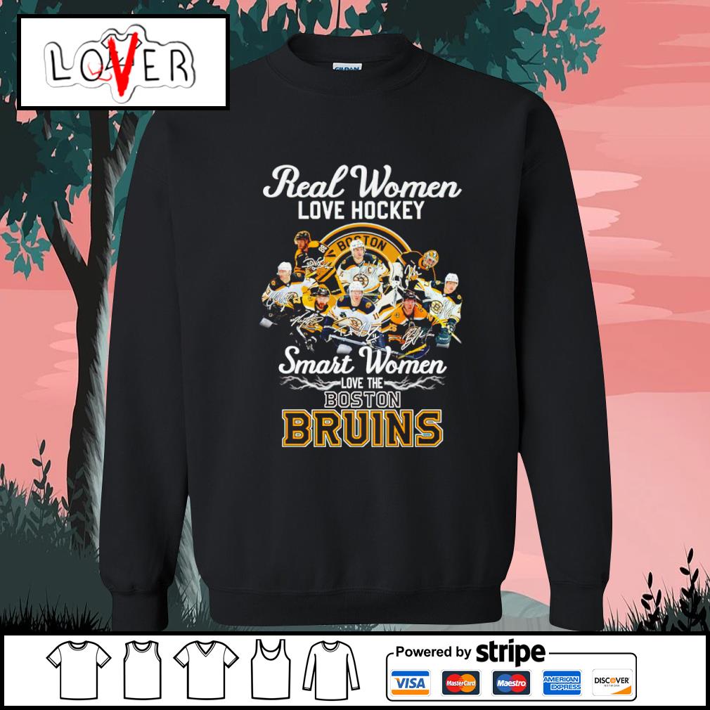 Real Women Love Hockey Smart Women Love The Boston Bruins Signatures shirt,  hoodie, sweater, long sleeve and tank top