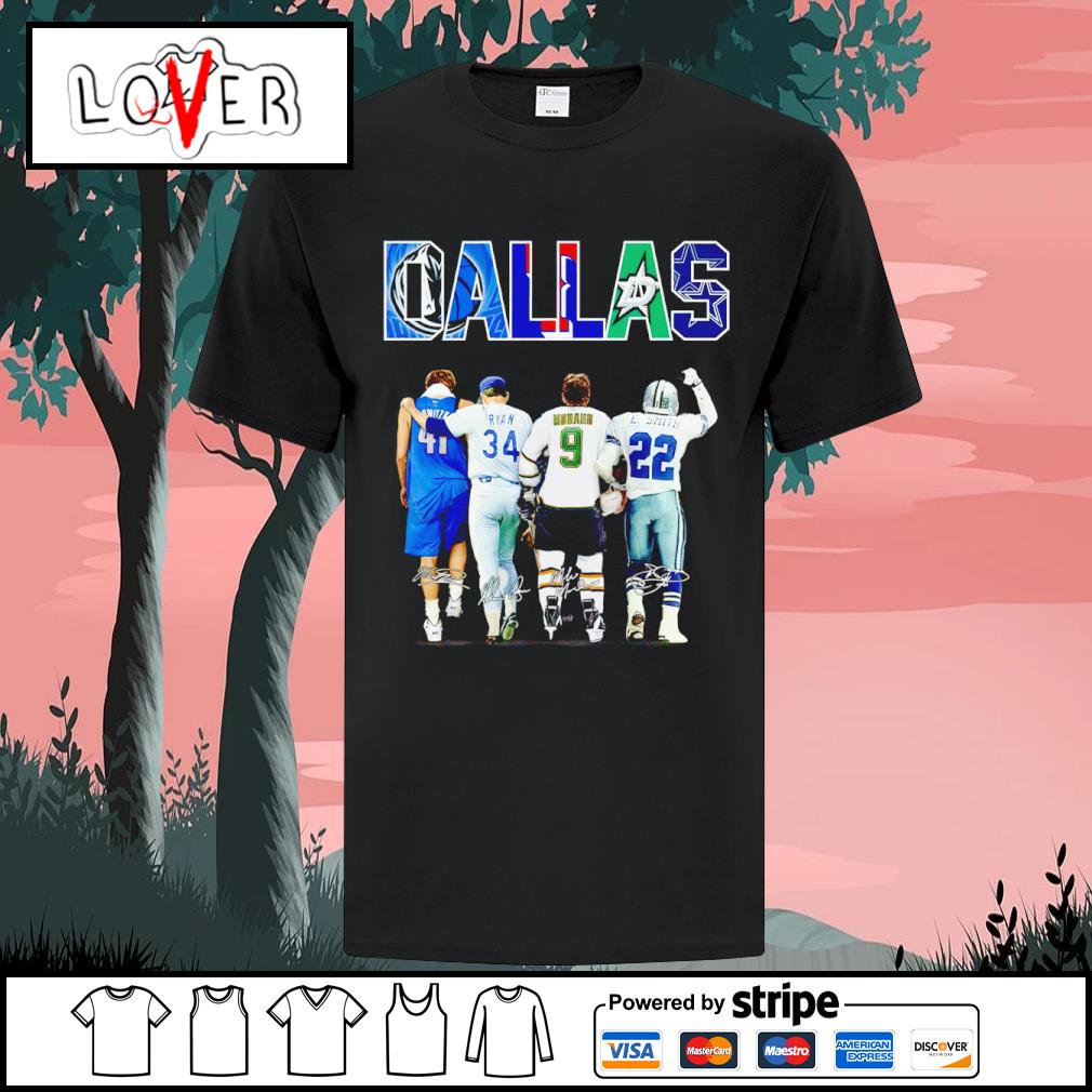 Dallas Dirk Nowitzki Emmitt Smith Nolan Ryan Mike Modano Signatures Shirt,  hoodie, sweater, long sleeve and tank top