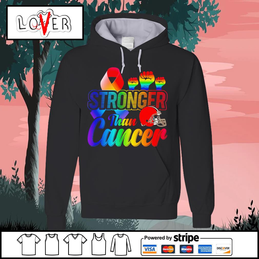 Awesome cleveland Browns stronger than cancer shirt, hoodie