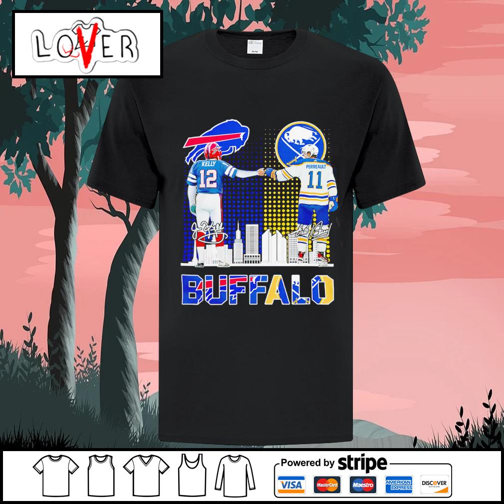 Best buffalo Bill Jim Kelly and Buffalo Sabers Gilbert Perreault signatures  shirt, hoodie, sweater, long sleeve and tank top