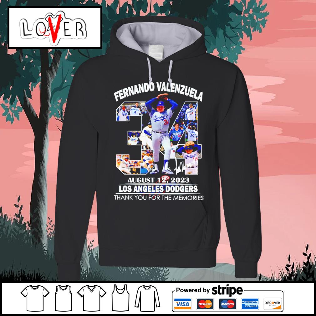 Official fernando Valenzuela August 12, 2023 Los Angeles Dodgers Thank You  For The Memories T-Shirt, hoodie, sweater, long sleeve and tank top