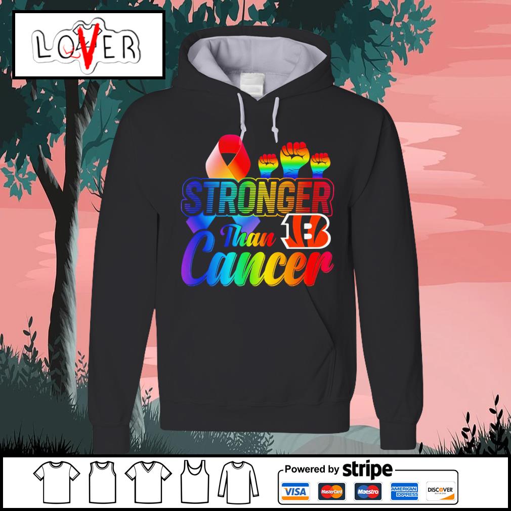 Official cincinnati Bengals stronger than cancer shirt, hoodie, sweater,  long sleeve and tank top