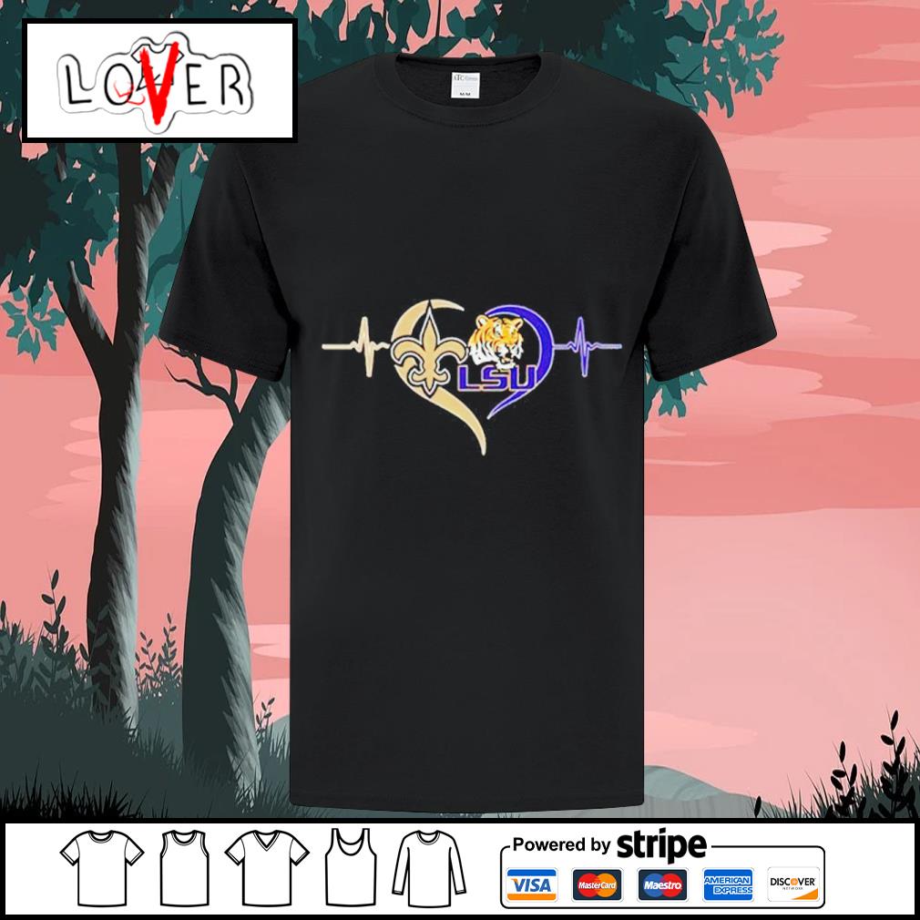 Official New orleans saints and lsu tigers logo love T-shirt, hoodie, tank  top, sweater and long sleeve t-shirt