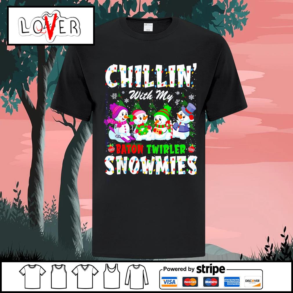Dalatshirtstore chillin with my baton twirler snowmies Christmas T-shirt