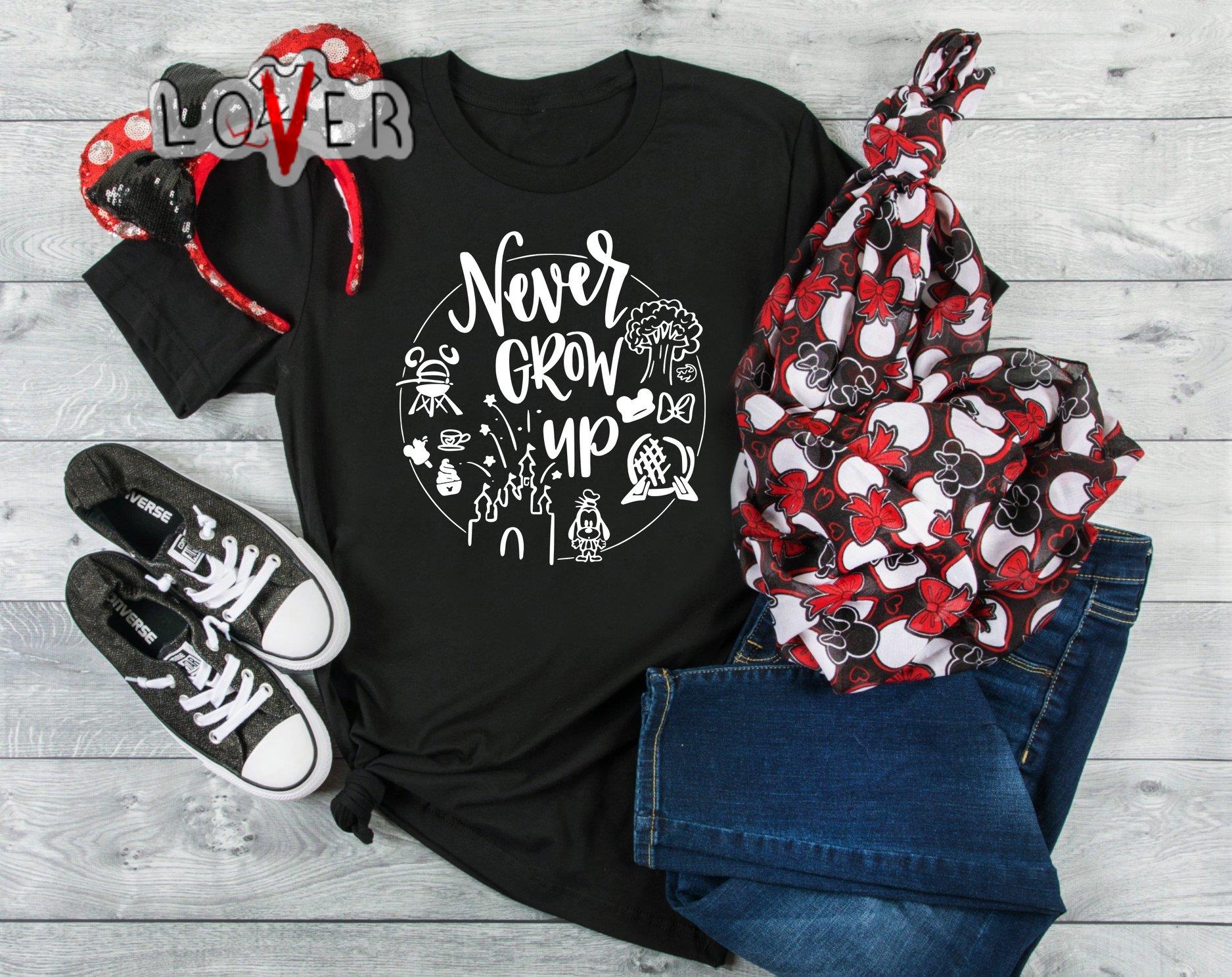 disney never grow up shirt