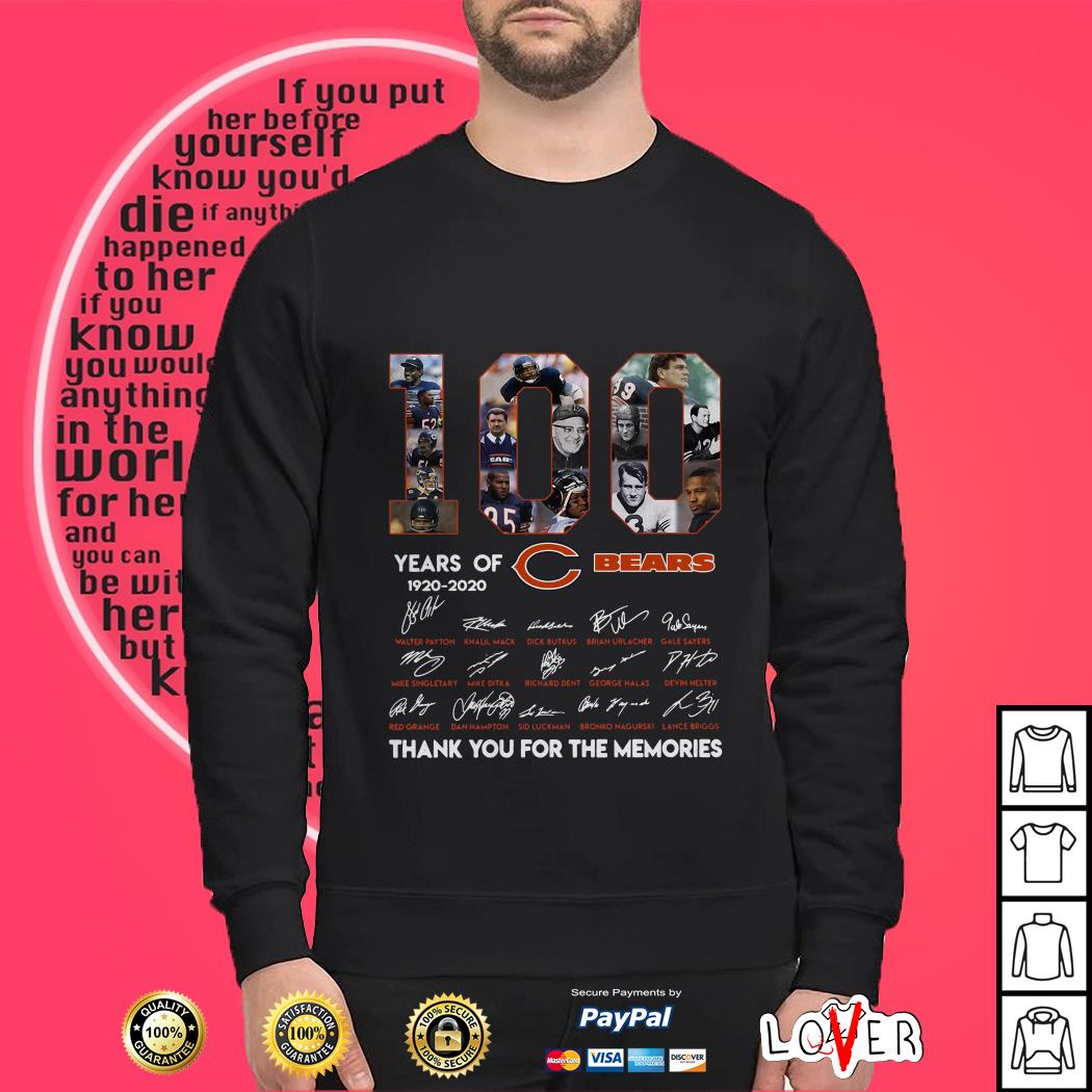 100 year of Chicago Bears 1920-2020 shirt, unisex shirt, longsleeve