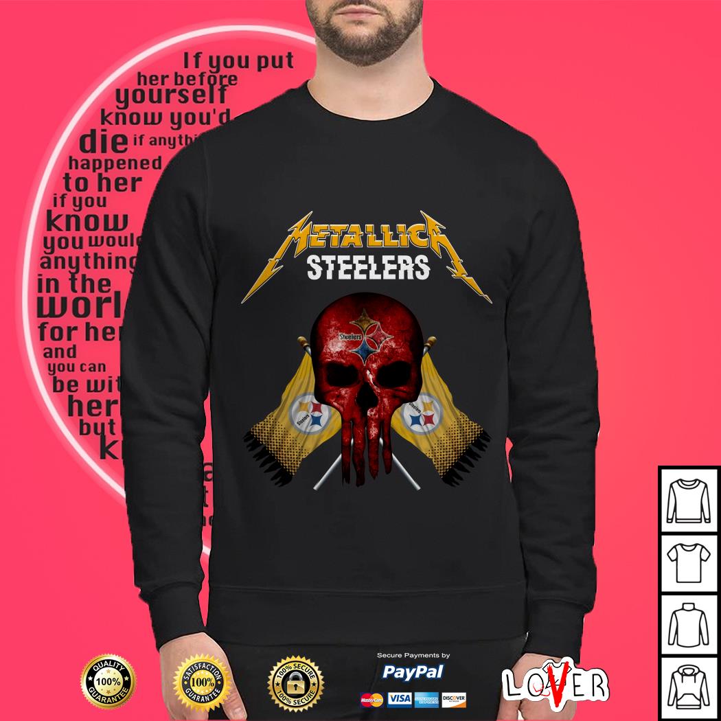 Official Skull Metallica Pittsburgh Steelers shirt, hoodie, sweater, long  sleeve and tank top