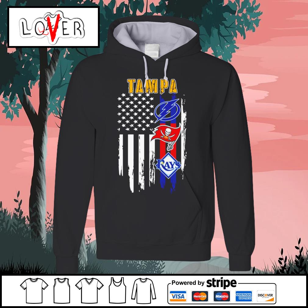 Tampa American flag Tampa Bay Lightning Tampa Bay Buccaneers Tampa Bay Rays  shirt, hoodie, sweater, long sleeve and tank top